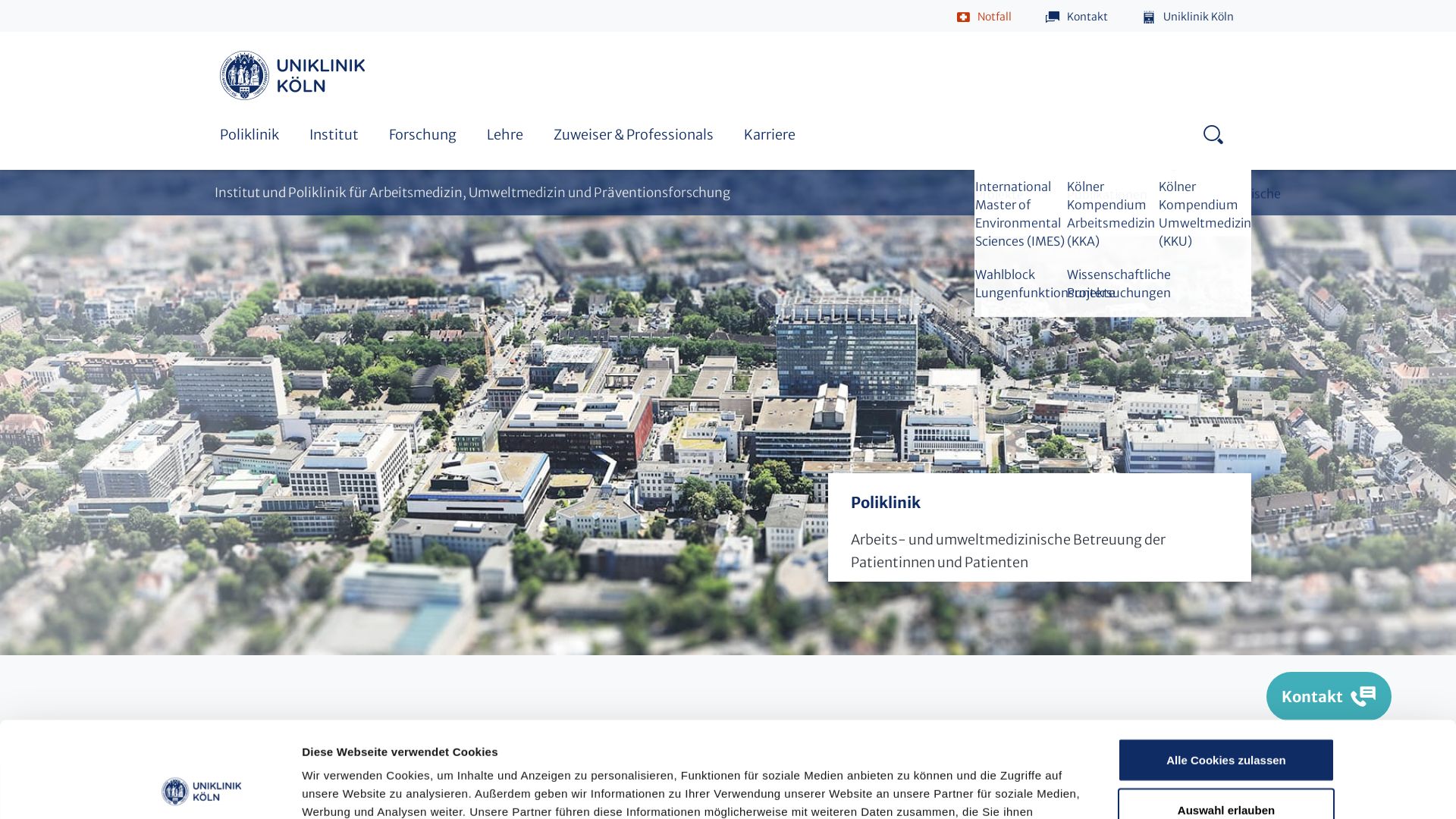Universität zu Köln - Institut und Poliklinik für Arbeits-, Umweltmedizin und Präventionsforschung