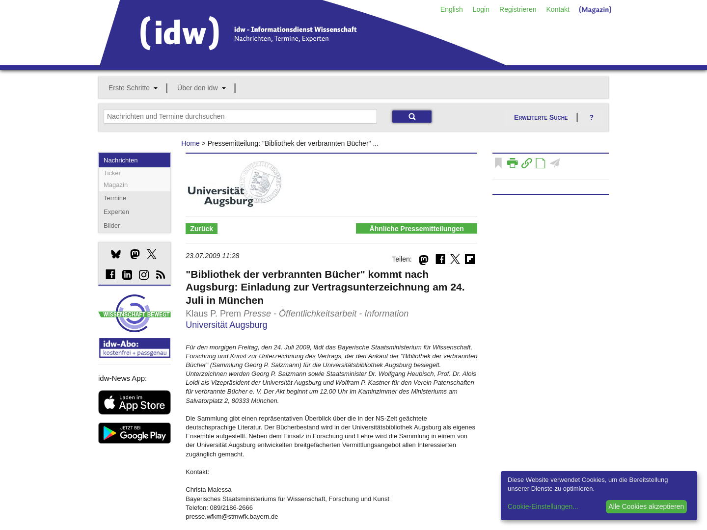 idw - Andrzej Szczypiorski/Lesung und Gespräche