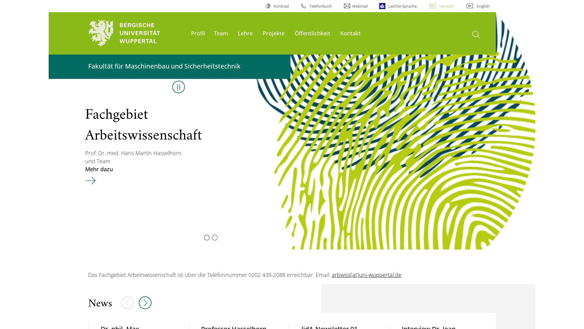 Bergische Universität Wuppertal - Lehrstuhl für Arbeitswissenschaften