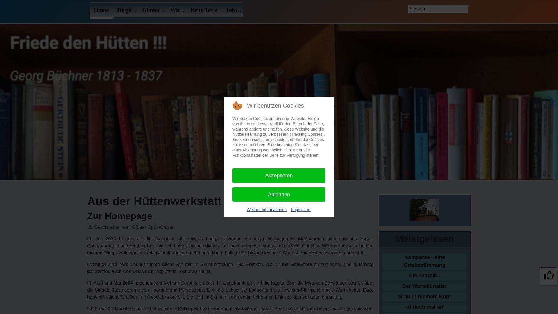 Friede den Hütten