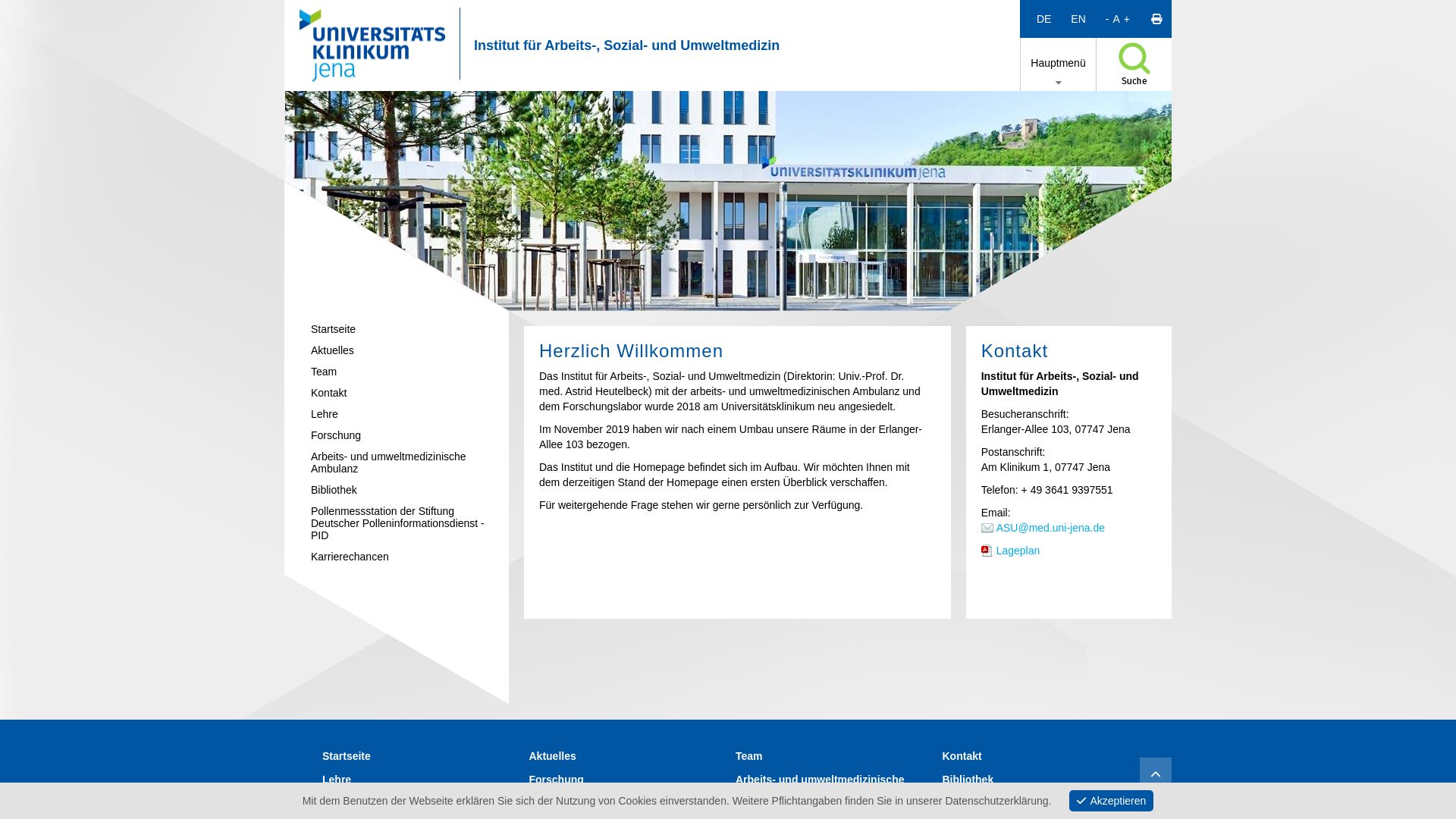Universität Jena - Institut für Arbeitsmedizin, Sozialmedizin, Umweltmedizin und Umwelthygiene