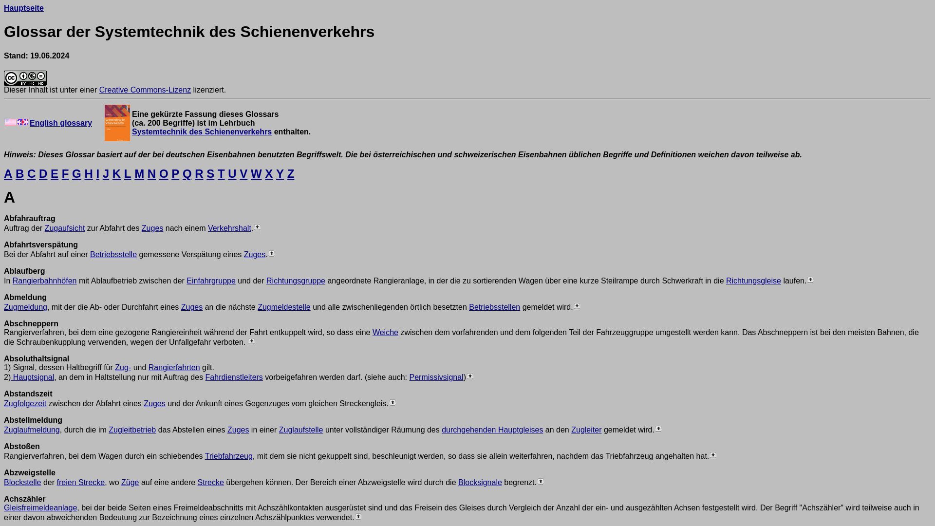 Glossar Eisenbahn Systemtechnik - Prof. Dr.-Ing. Jörn Pachl