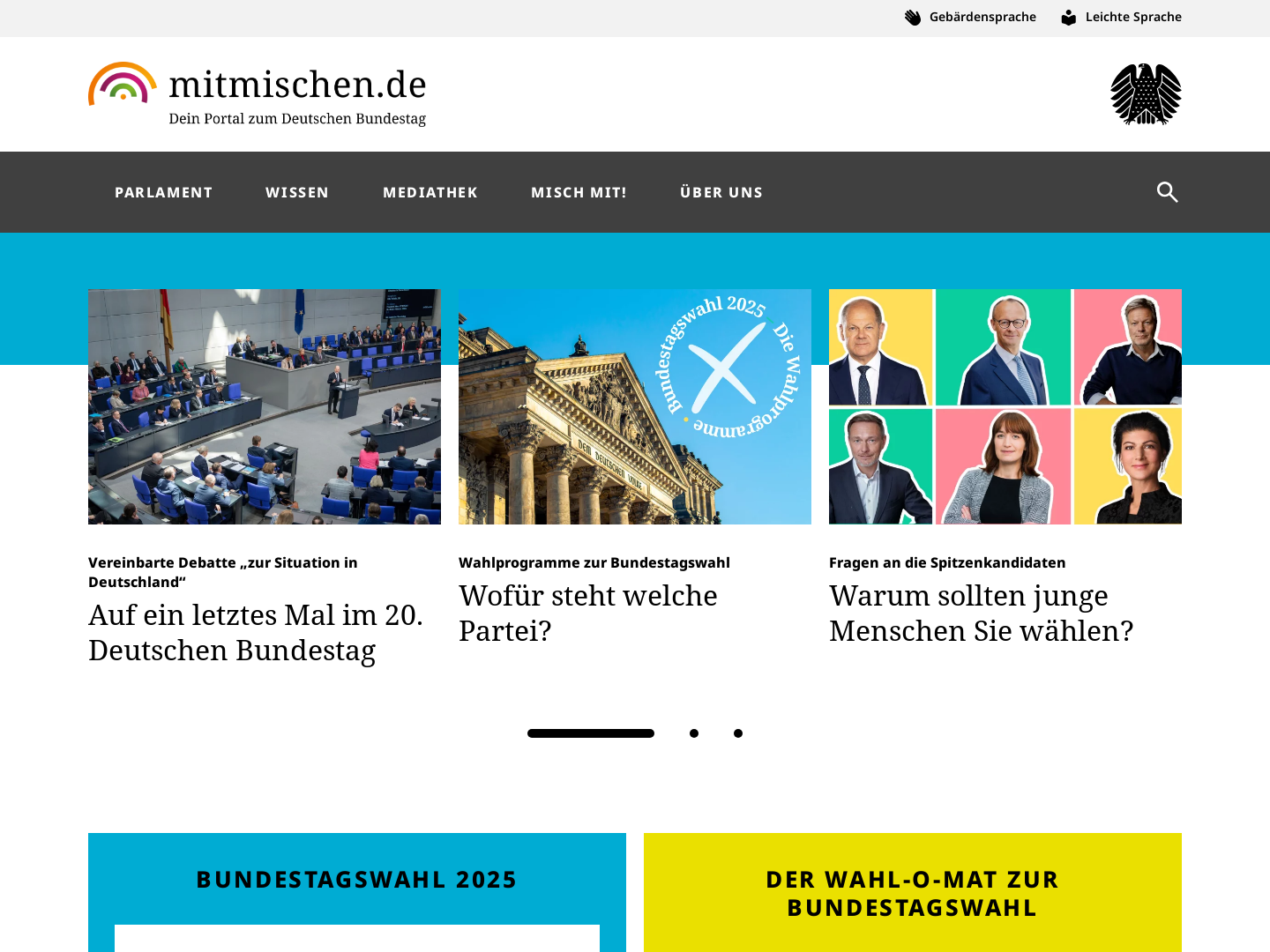 Mitmischen.de - Jugendforum des Deutschen Bundestags