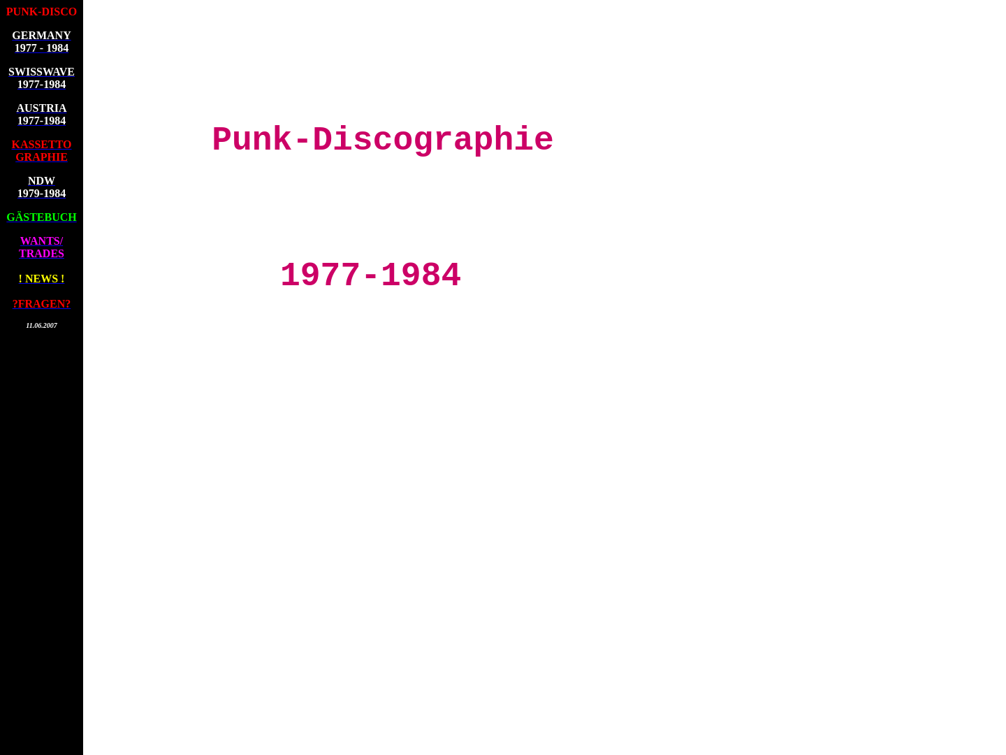 Punk Diskographie 1977-84