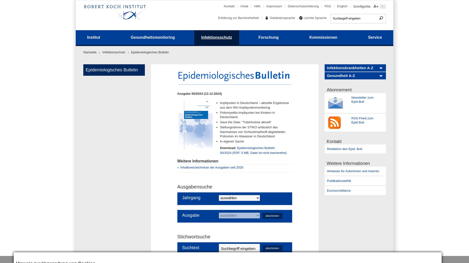 Epidemiologisches Bulletin des Robert Koch Institutes (RKI)