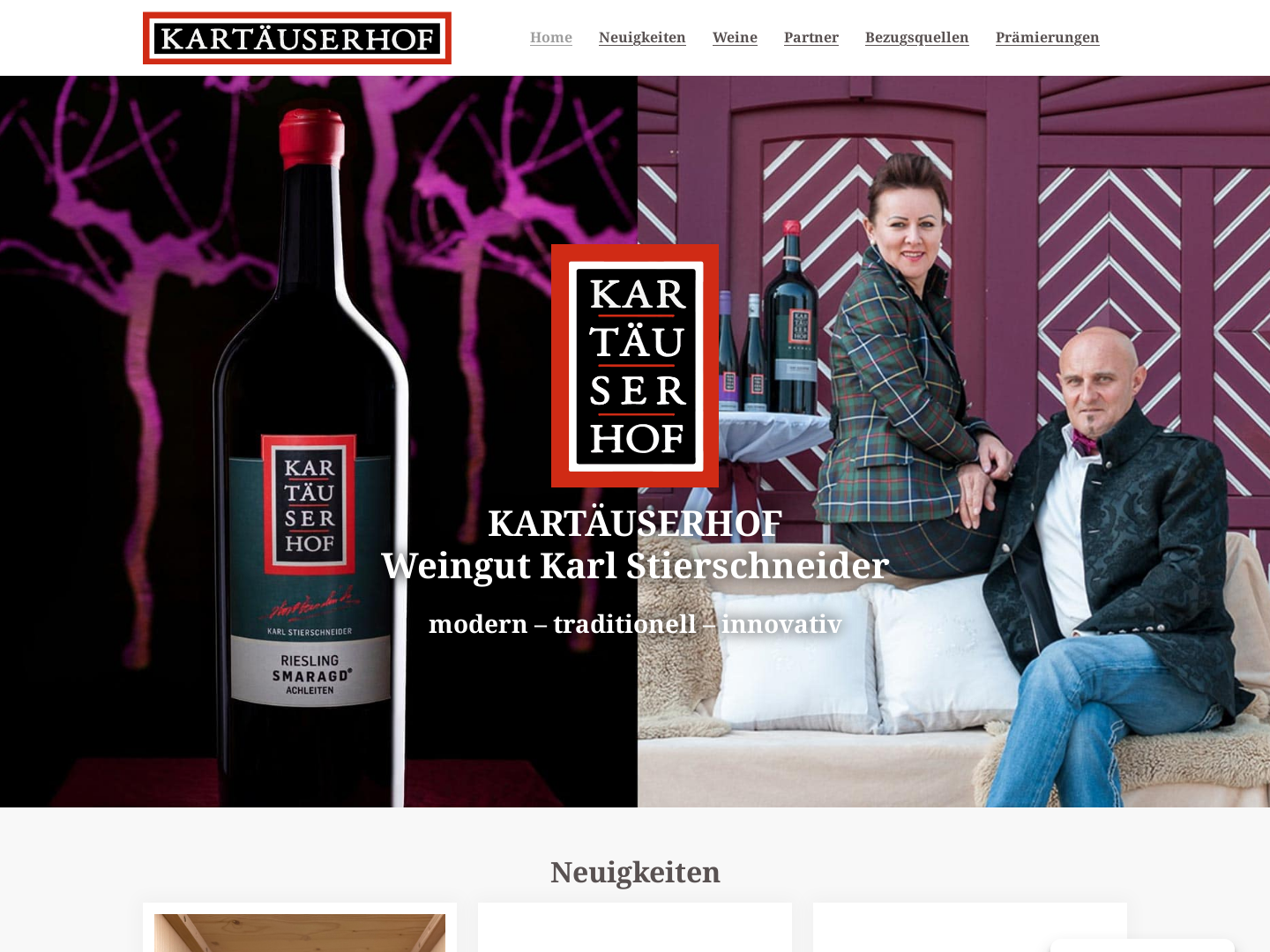 Kartäuserhof Wachau - Weingut Stierschneider Karl