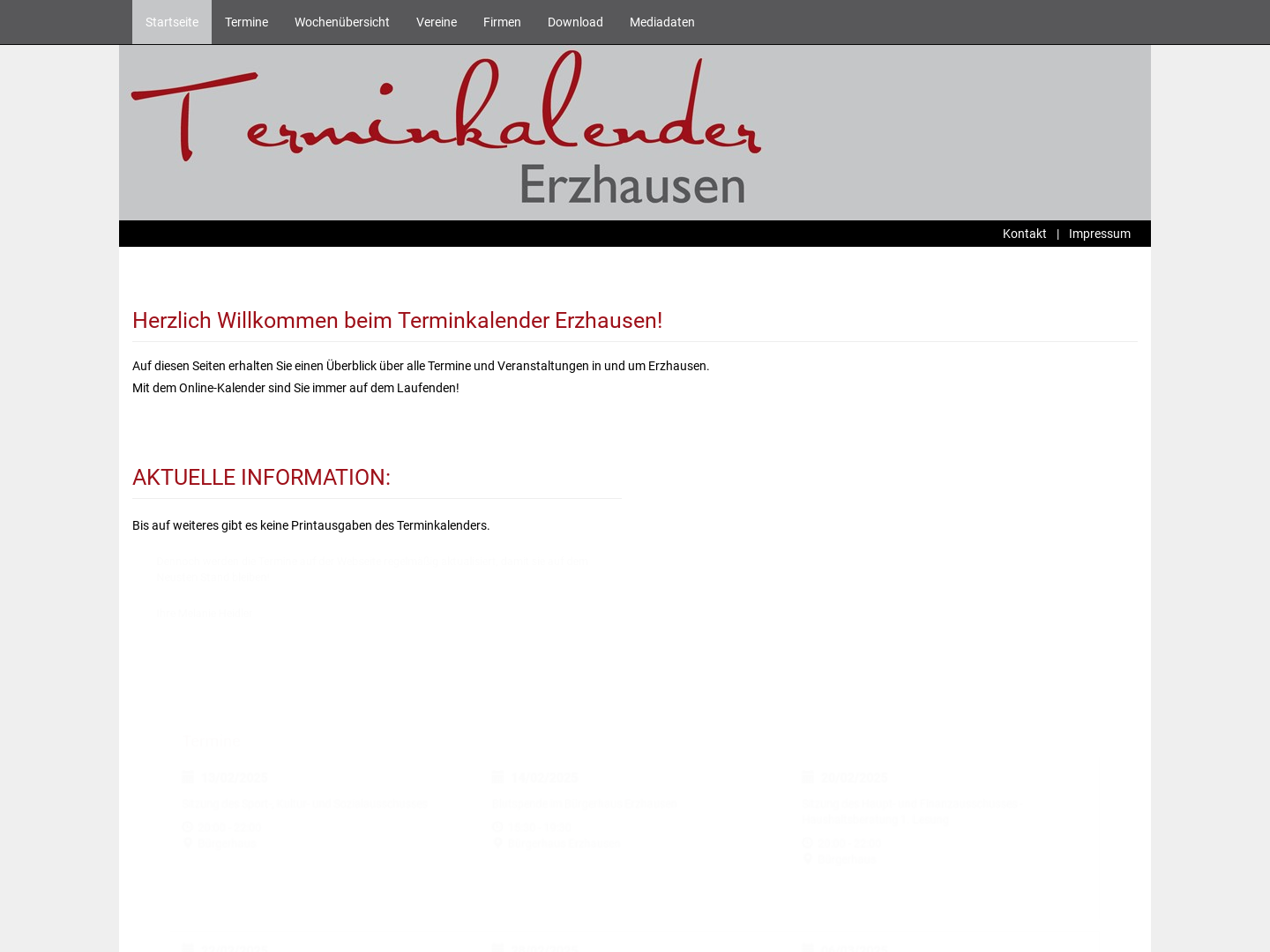 Terminkalender Erzhausen