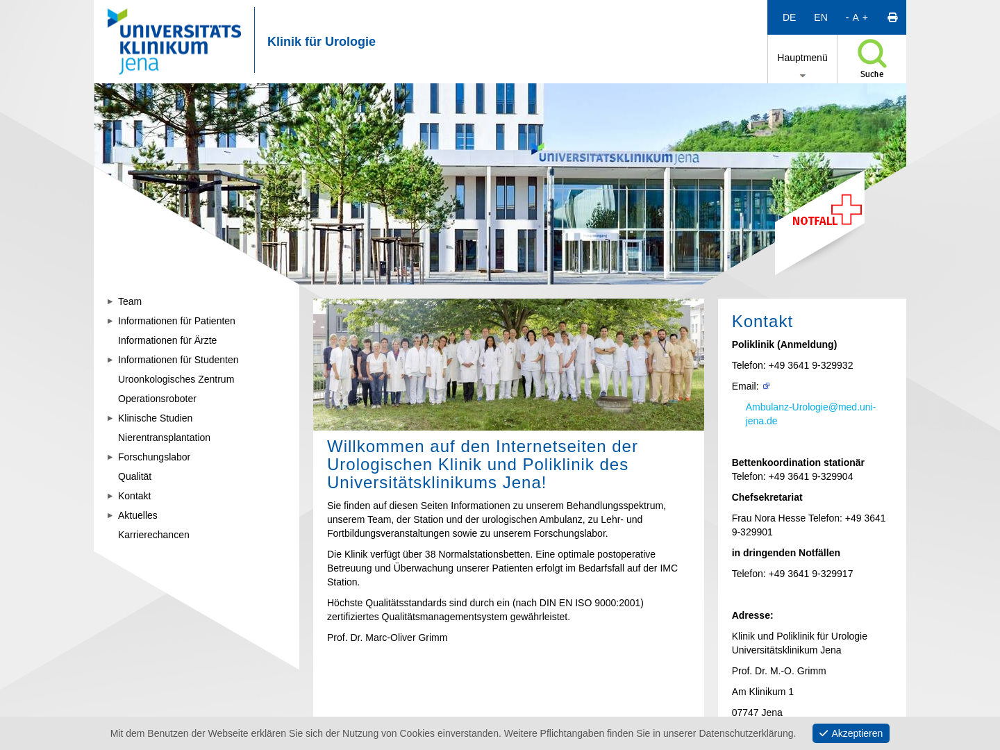 Klinik für Urologie der FSU Jena